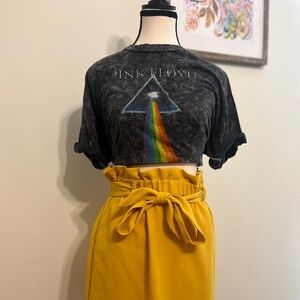 Pink Floyd Black Short Sleeve Cropped Tee